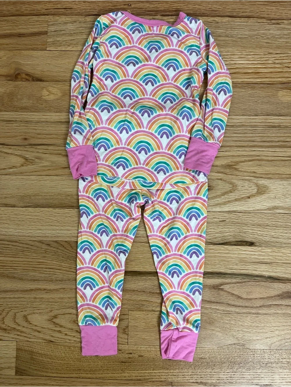 Caden Lane Baby Pajamas Set Bamboo Rainbow Print 12-18 months